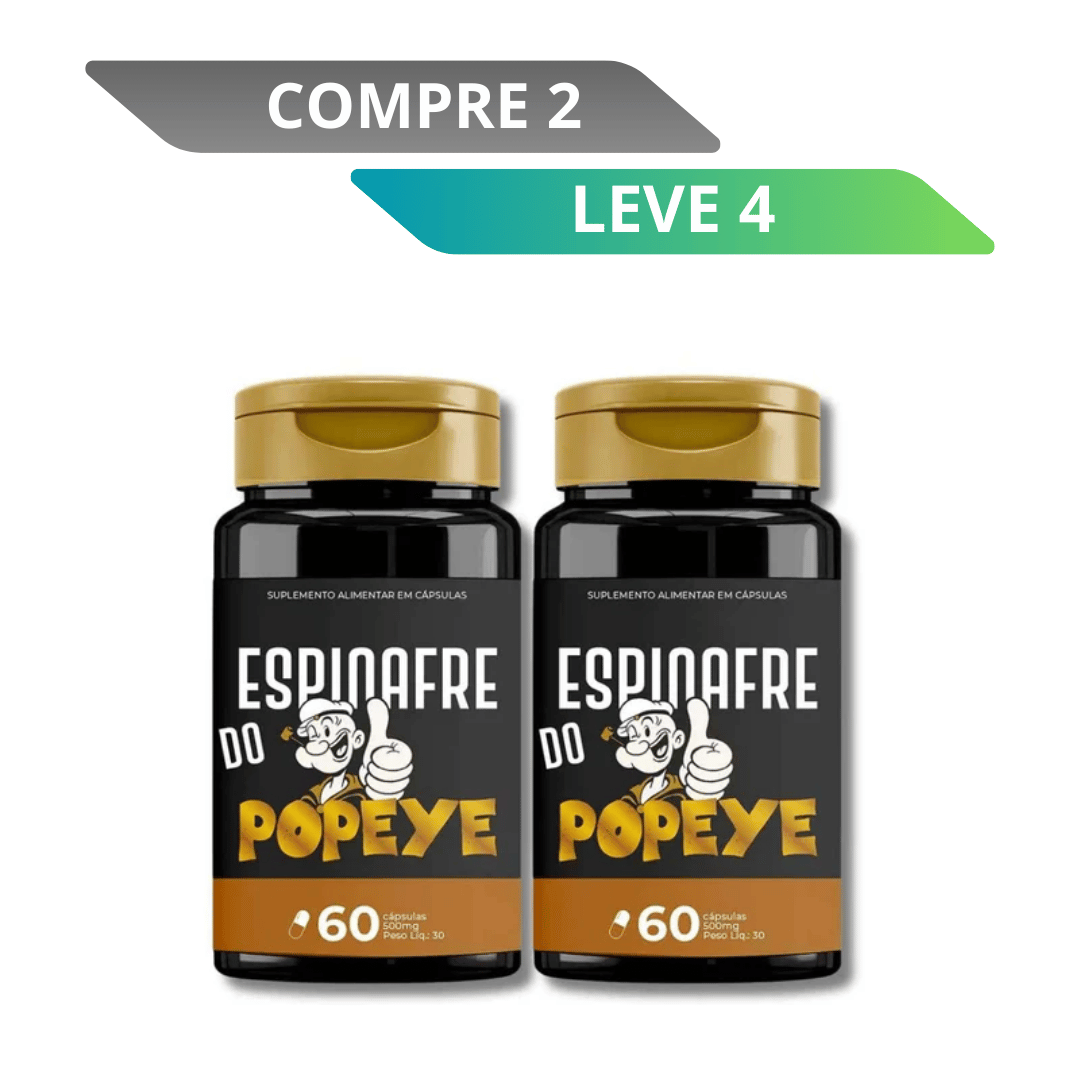 Espinafre do Popeye 60 Cápsulas – Suporte Para Vitalidade e Energia Masculina