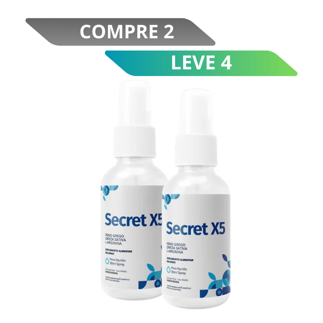 Secret X5 Spray 30ml - Vitalidade e Desempenho Masculino