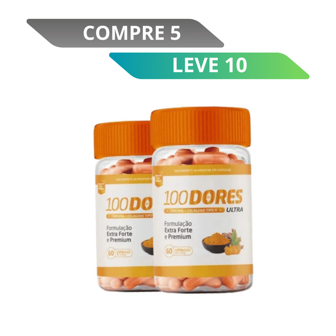 100 Dores – Suplemento Natural para Suporte das Articulações + Brinde Creme 120ml